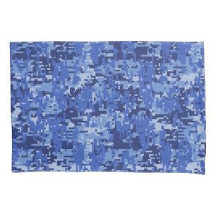 Marine-Blau-Digital-Camouflage-Tarnung Kissenbezug