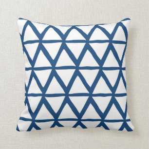 Marine-Blau-Dreieck-geometrisches dekoratives Kissen