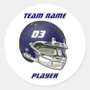 Marine-Blau-Football-Helm-Aufkleber Runder Aufkleber