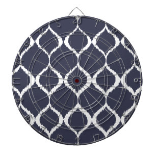 Marine-Blau geometrisches Ikat Stammes- Dartscheibe