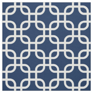 Marine-Blau-geometrisches Verbindungs-Muster Stoff