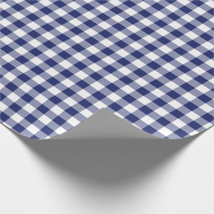 Marine-Blau-Gingham-Karo-Muster Geschenkpapier