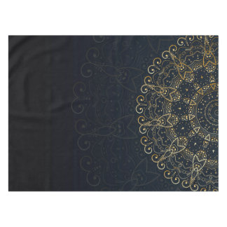Marine-Blau-Goldelegante Mandala Tischdecke
