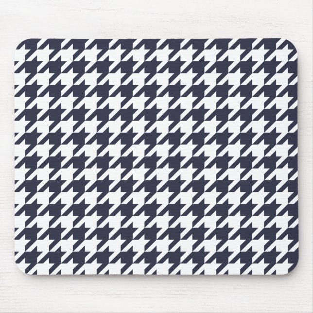 Marine-Blau-Hahnentrittmuster Mousepad (Vorne)