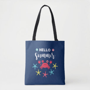 Marine-Blau-hallo Sommer-glückliche Krabbe Tasche