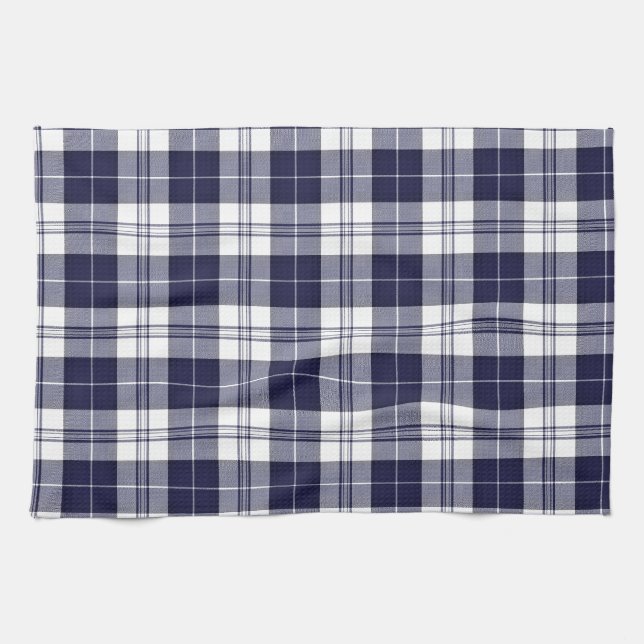 Marine-Blau kariert Geschirrtuch (Horizontal)