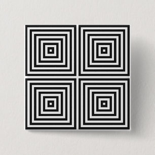 Marine-Blau-Kunst-konzentrische Quadrate auf Button