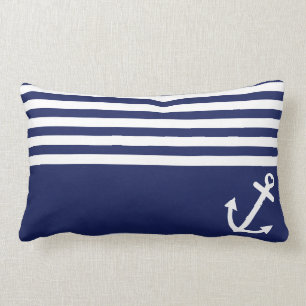 Marine-Blau-Liebe-Anker nautisch Lendenkissen