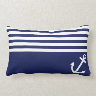 Marine-Blau-Liebe-Anker nautisch Lendenkissen