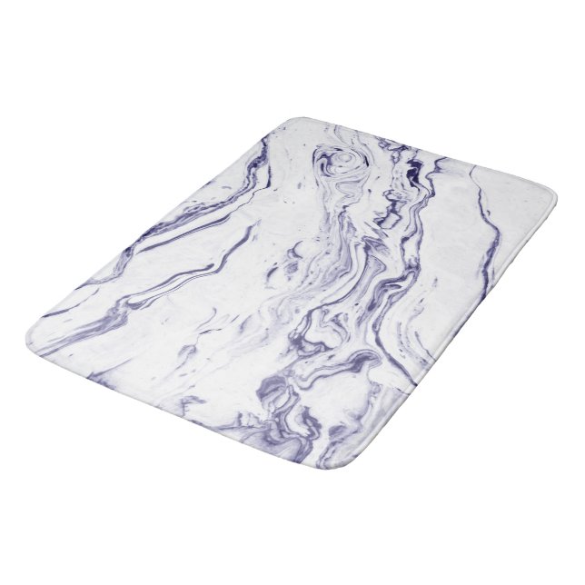 Marine-Blau-Marmor Badematte (Schrägansicht)