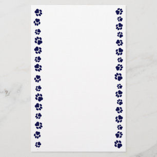 Marine-Blau Pawprint Briefpapier