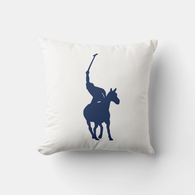 Marine-Blau-Polo-Spieler-Kissen Kissen (Vorderseite)
