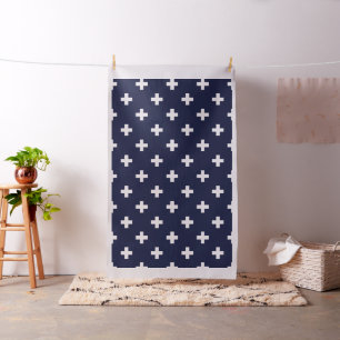 Marine-Blau-Schweizer queres modernes Muster Stoff