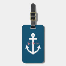 Marine-Blau-Seeanker-Monogramm