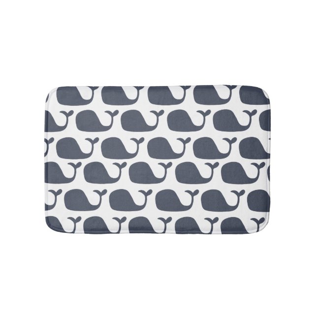 Marine-Blau-Seeozean-Wale Badematte (Vorderseite)