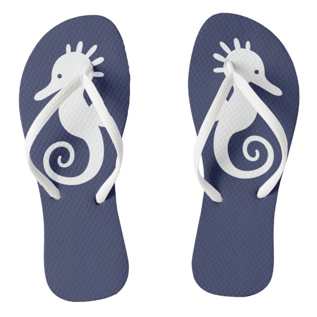 Marine-Blau-Seepferd-Sandelholze Flip Flops (Fußbett)