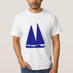 Marine-Blau-SeeSegelboot T-Shirt