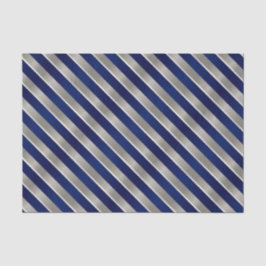 Marine-Blau, Silber und weiße diagonale Streifen Seidenpapier
