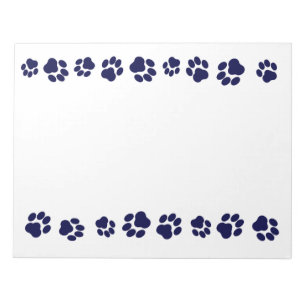 Marine-Blau-Tatzen-Druck-Notizblock Notizblock