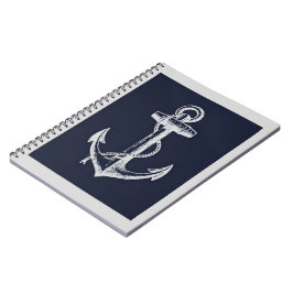 Marine-Blau-u. Grau-Anker Notizblock