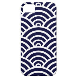 Marine-Blau-u. Weiß-Kamm-Muschel-Muster iPhone 11 Hülle