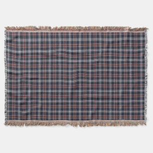 Marine-Blau und Burgunder karierte Throw-Decke Decke