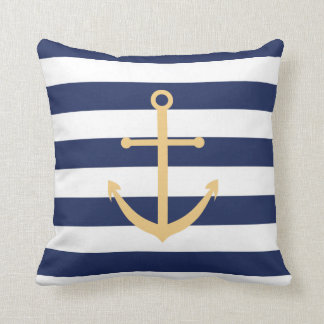 Marine-Blau-und Gelb-Anker-Kissen Kissen