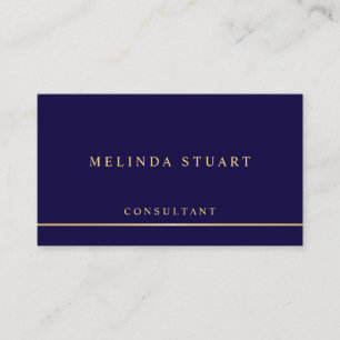 Marine-Blau und Gold elegant Visitenkarte