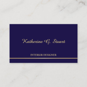Marine-Blau und Gold elegant Visitenkarte