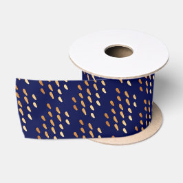 Marine-Blau und GoldImitat-Folieconfetti-Band Satinband