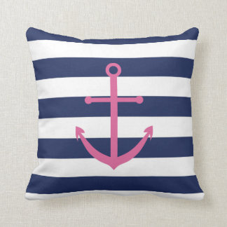 Marine-Blau und rosa Anker-Kissen Kissen
