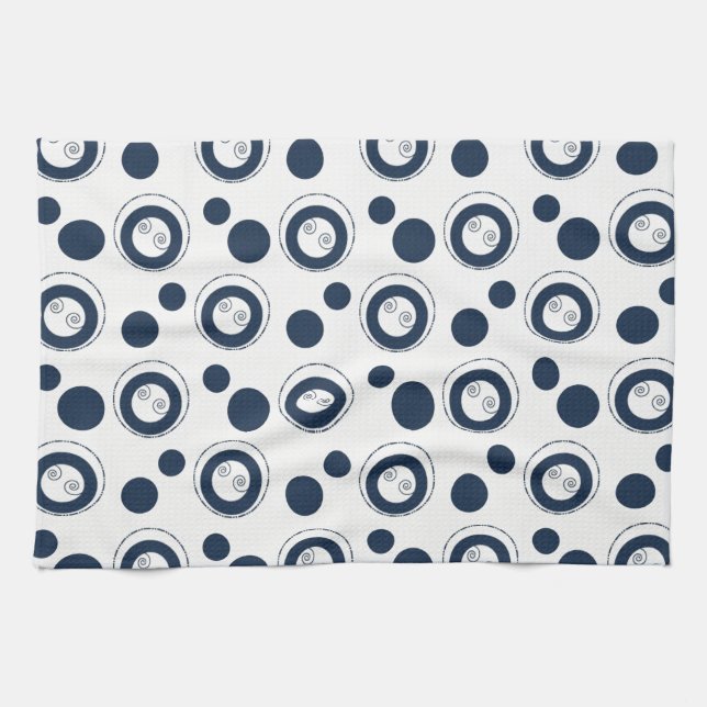 Marine-Blau und silberne konzentrische Küchentuch (Horizontal)