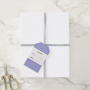Marine-Blau-und Weiß-Gingham, Ihr Monogramm Geschenkanhänger