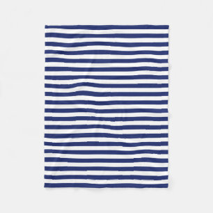 Marine-Blau-und Weiß-Streifen-Muster Fleecedecke