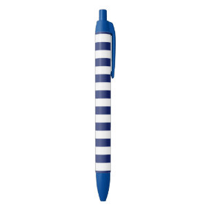 Marine-Blau-und Weiß-Streifen-Muster Kugelschreiber