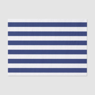 Marine-Blau-und Weiß-Streifen-Muster Seidenpapier