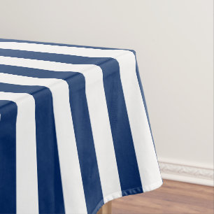 Marine-Blau-und Weiß-Streifen Tischdecke