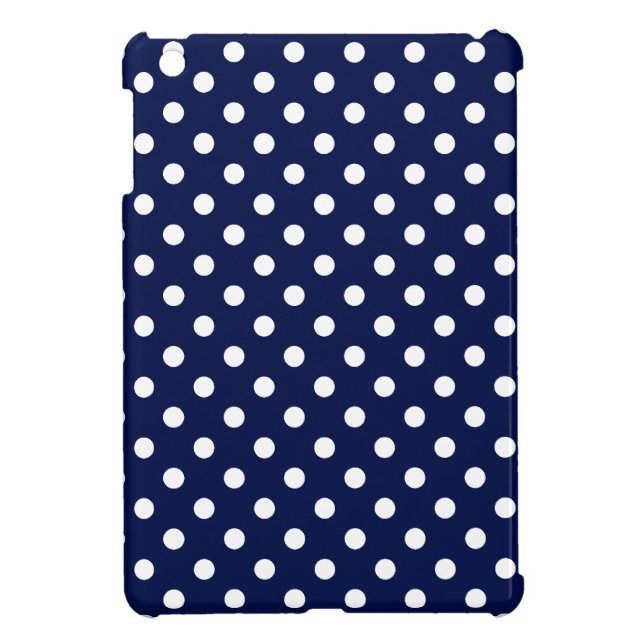 Marine-Blau-und Weiß-Tupfen-Muster iPad Mini Hülle (Hinten)