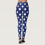 Marine-Blau-und Weiß-Tupfen-Muster Leggings<br><div class="desc">Marine-Blau-und Weiß-Tupfen-Muster</div>