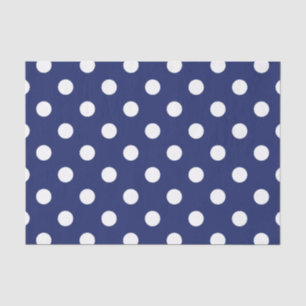 Marine-Blau-und Weiß-Tupfen-Muster Seidenpapier