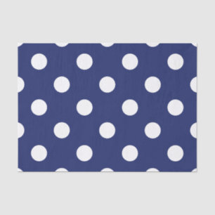 Marine-Blau-und Weiß-Tupfen-Muster Seidenpapier
