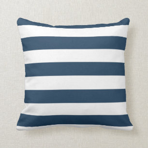 Marine-Blau-und weißesmutiges Kissen