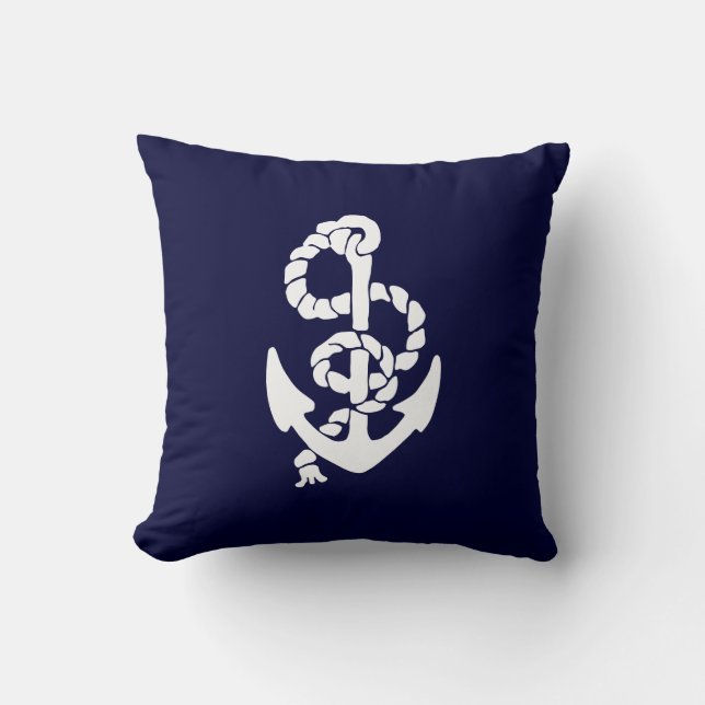 Marine-Blau versendet Anker-SeeWurfs-Kissen Kissen (Vorderseite)