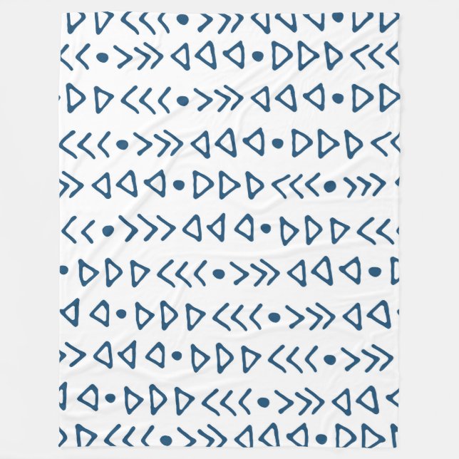 Marine-Blau-weißes Dreieck-Pfeil-Muster Fleecedecke (Vorderseite)