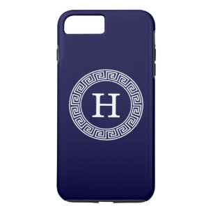 Marine-Blau weißes griechisches SchlüsselRnd Case-Mate iPhone Hülle
