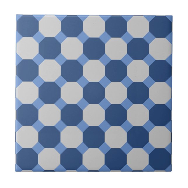 Marine-Blauoctagon-Fliese Fliese (Vorderseite)