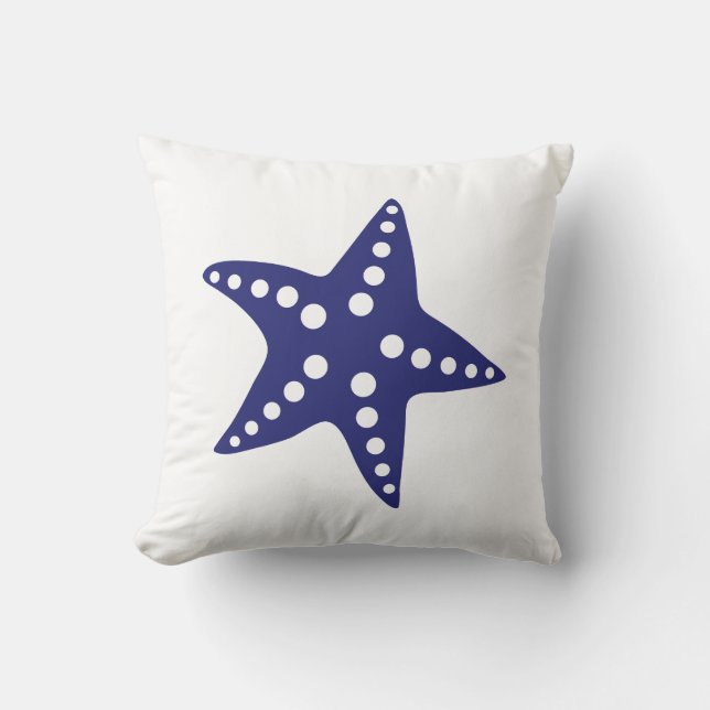 Marine-Blaustarfish-Wurfs-Kissen, Kissen (Vorderseite)