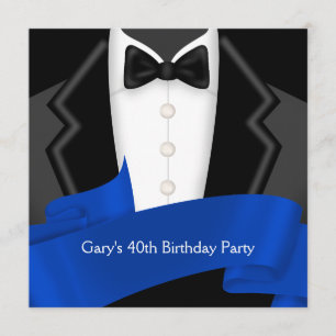 Marine-BlauTuxedo bemannt 40. Geburtstags-Party Einladung