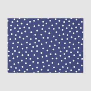 Marine-Blauund Weißconfetti-Punkt-Muster Seidenpapier