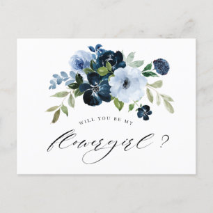marine bleu clair tu seras ma carte fille de fleur